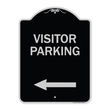 Reserved Parking Visitor Parking Arrow Pointing Left Heavy-Gauge Aluminum Architectural Sign